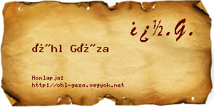 Öhl Géza névjegykártya