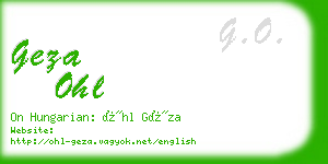geza ohl business card